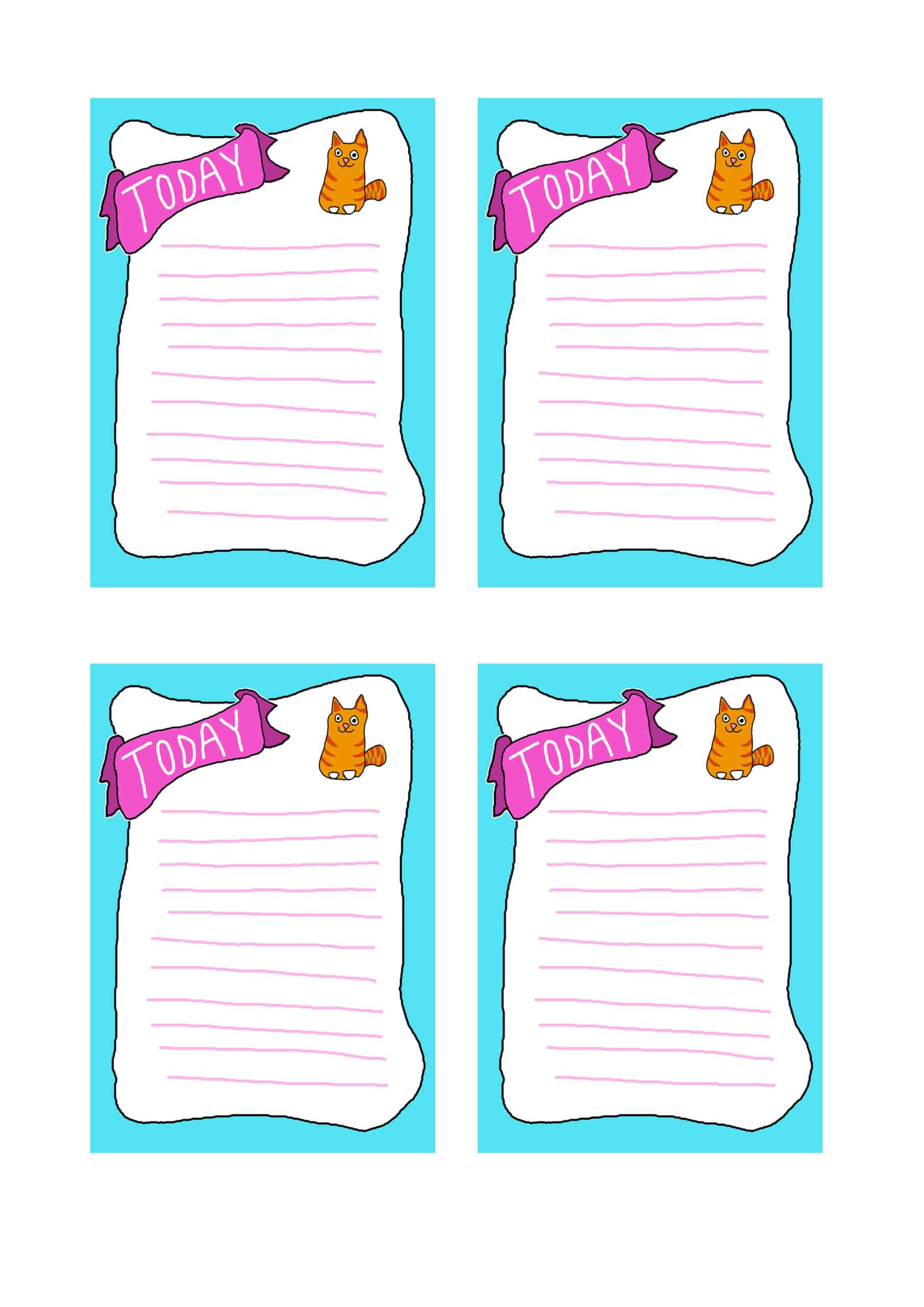 Free printable cat notepad pages