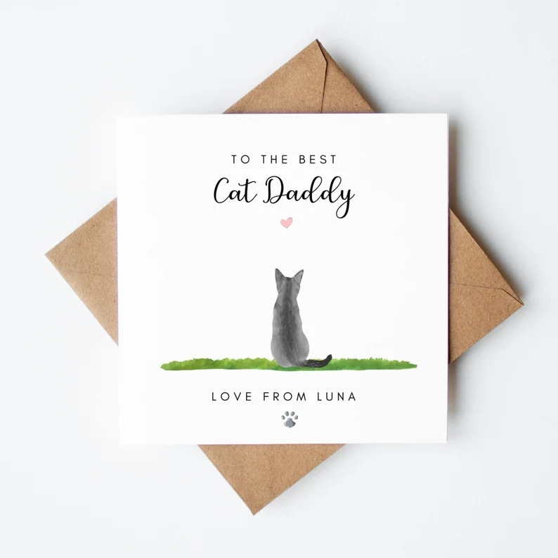 personalised father's day card from the cat