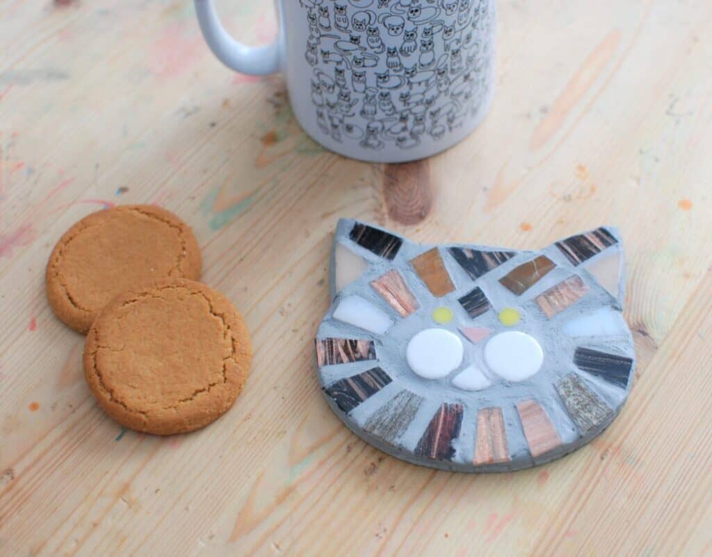 Cat coaster and cat mug