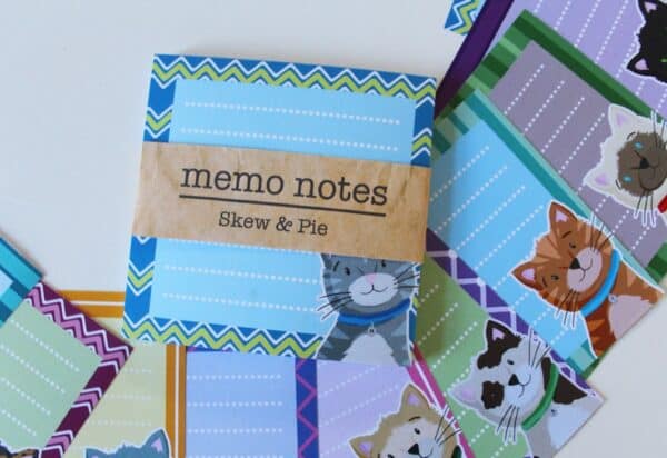 Cat themed memo notes