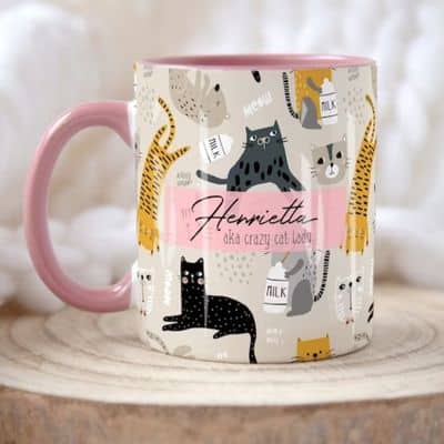 Cat themed coffee mugs