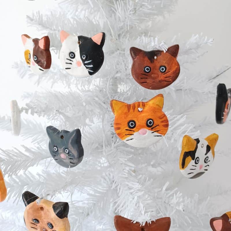 Cat themed Christmas decorations