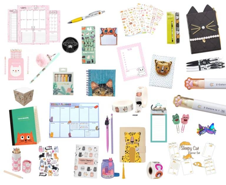 Cat themed stationery (plus free planner page)