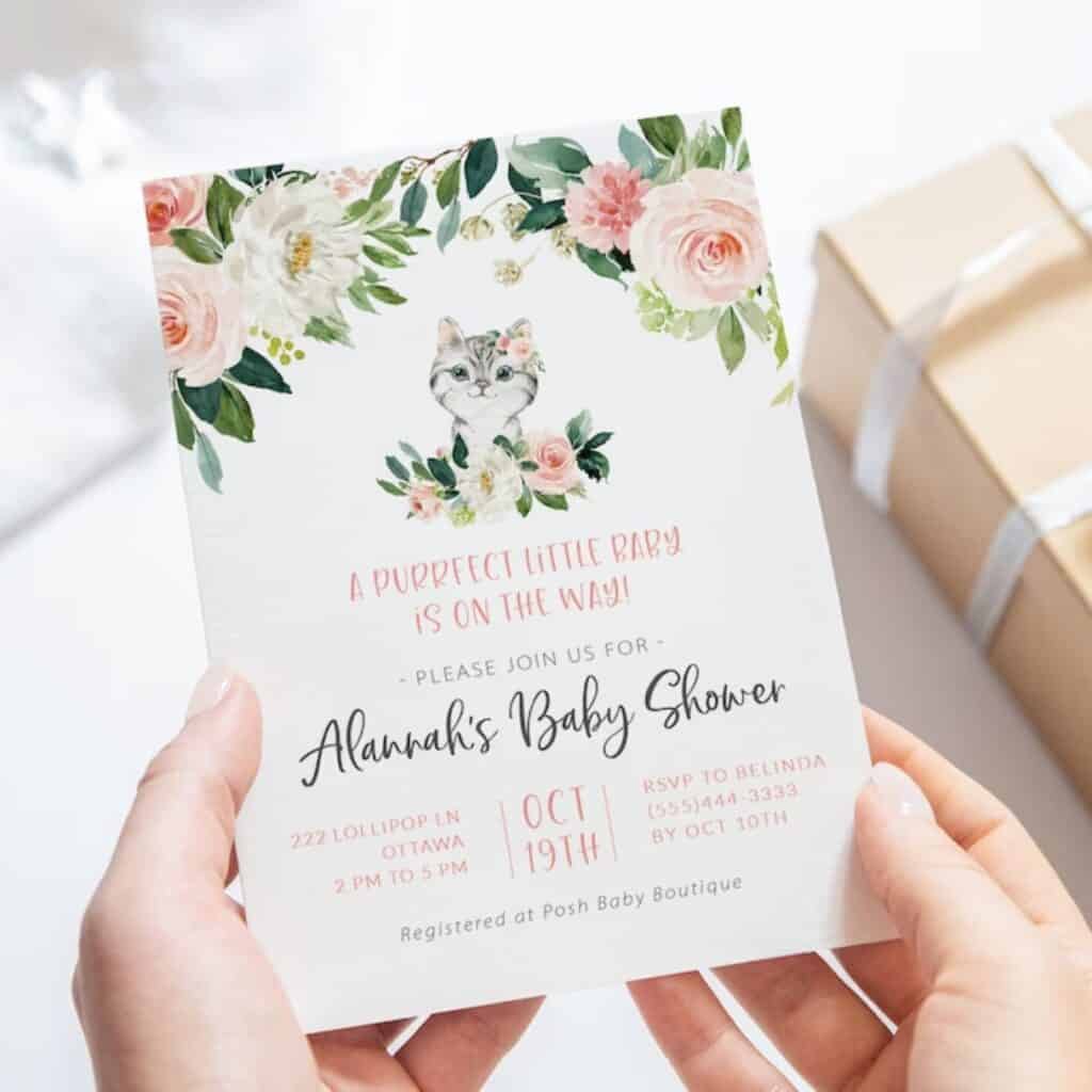 Kitten shower party invitation ideas