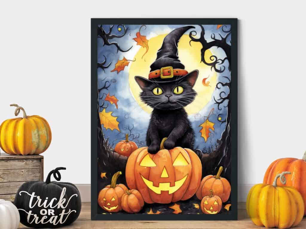 Halloween printables free Cat themed
