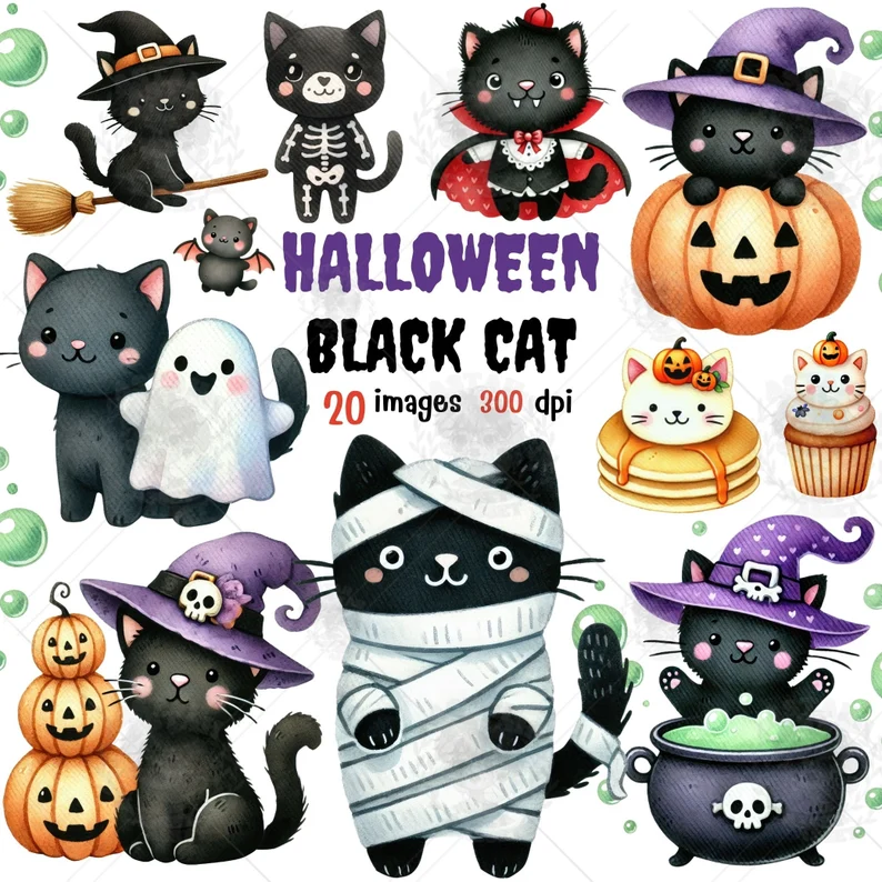 Halloween black cats