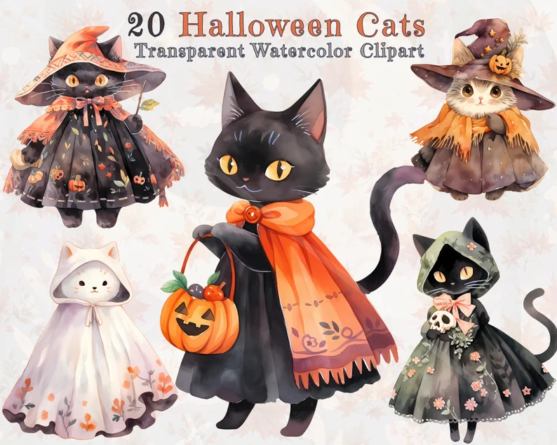 Halloween cat clipart