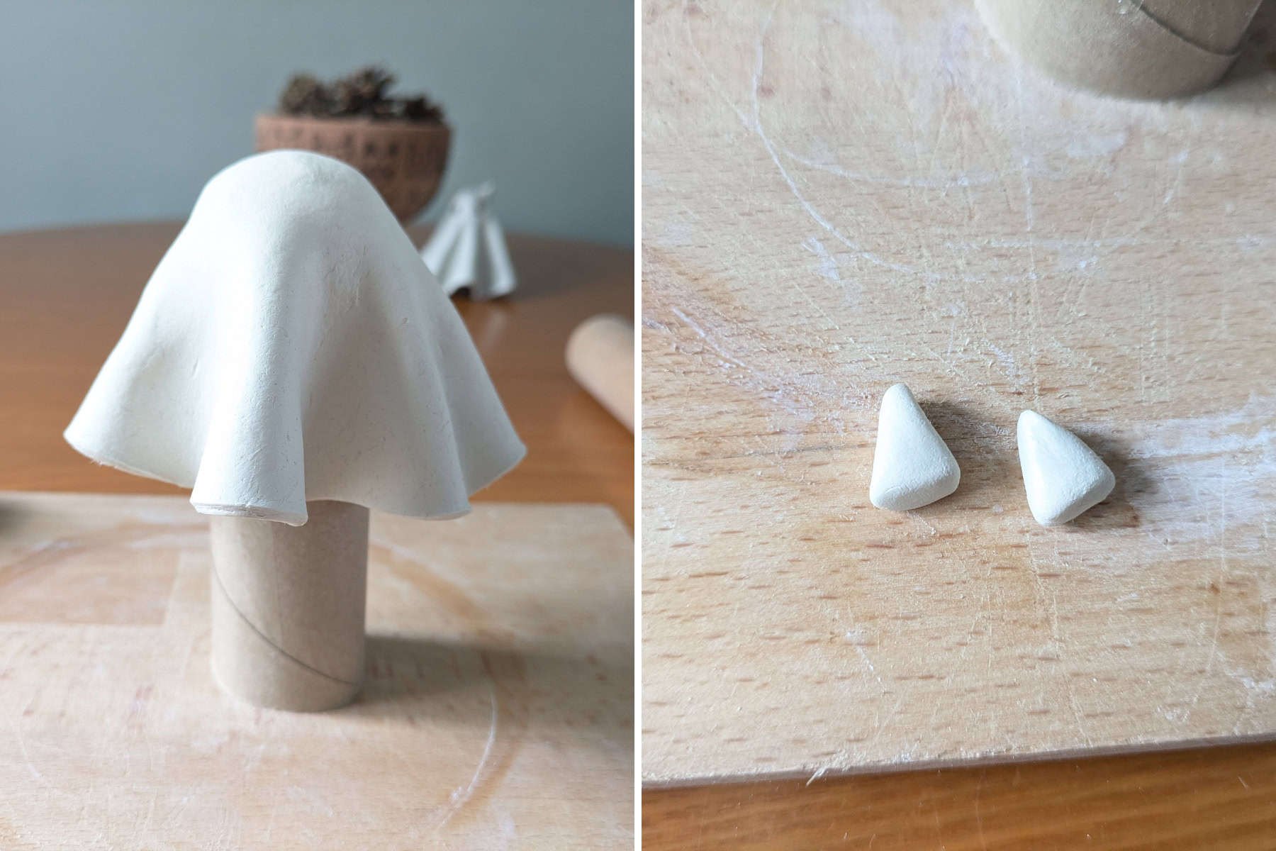 How to make fabric folds on an air dry clay ghost